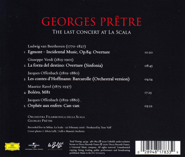 Georges Prêtre : The Last Concert At La Scala (CD)