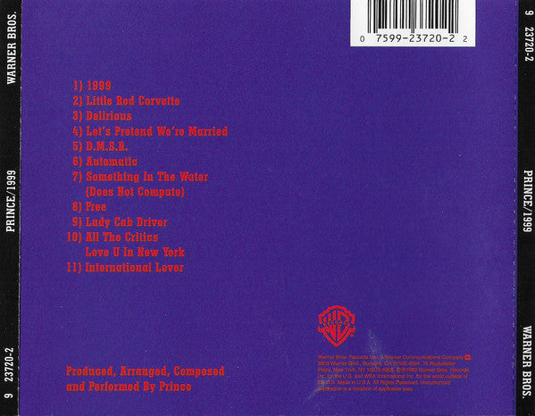 Prince : 1999 (CD, Album, RE, RP, Cin)