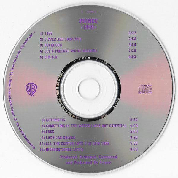 Prince : 1999 (CD, Album, RE, RP, Cin)