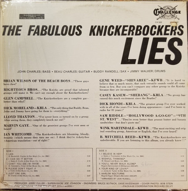 The Fabulous Knickerbockers* : Lies (LP, Album)