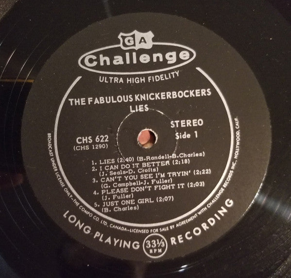 The Fabulous Knickerbockers* : Lies (LP, Album)