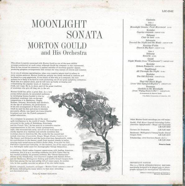 Morton Gould And His Orchestra : Moonlight Sonata (LP, RE)