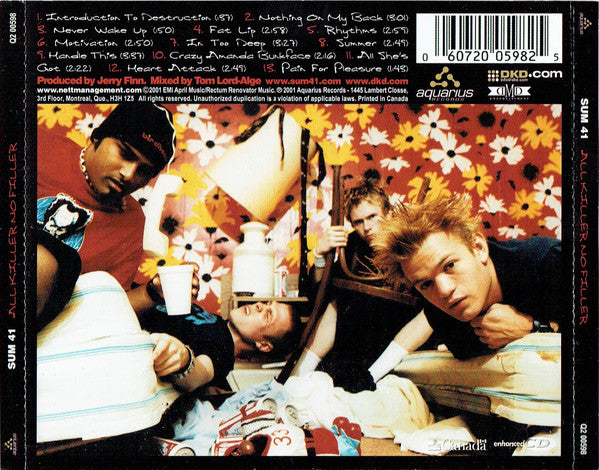 Sum 41 : All Killer No Filler (CD, Album, Enh)