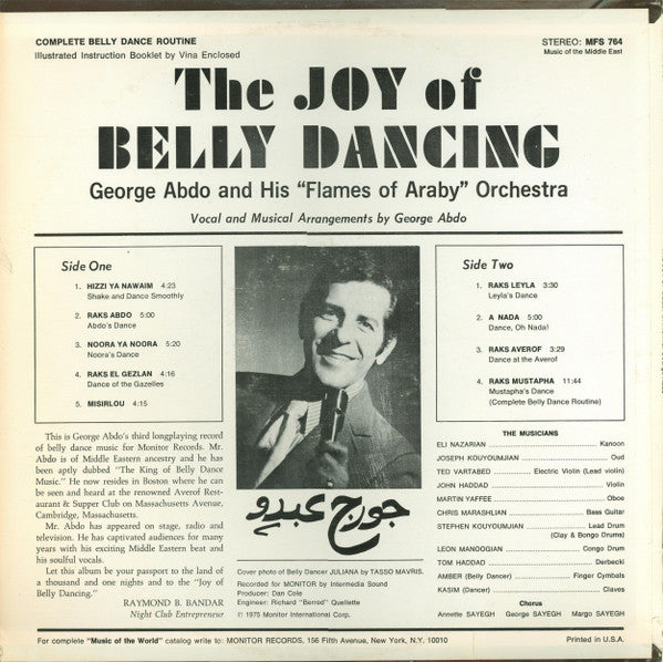 George Abdo And His "Flames Of Araby" Orchestra : The Joy Of Belly Dancing (LP, Album)