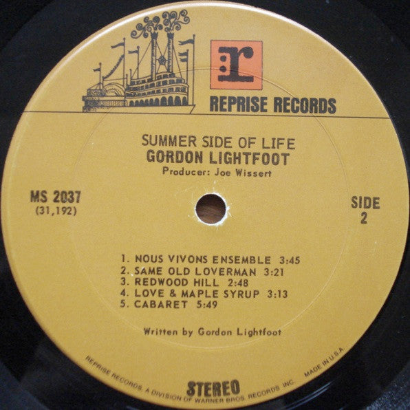 Gordon Lightfoot : Summer Side Of Life (LP, Album, Ter)