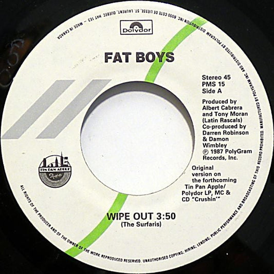 Fat Boys : Wipe Out / Crushin' (7", Single)