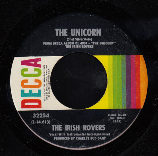 The Irish Rovers : The Unicorn (7", Glo)