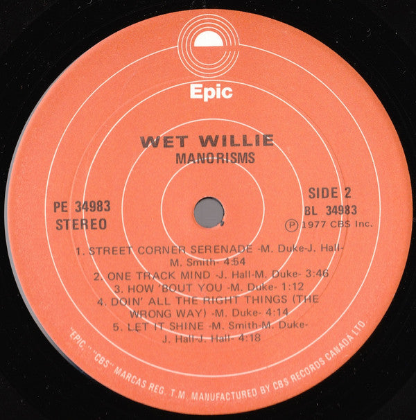 Wet Willie : Manorisms (LP, Album)