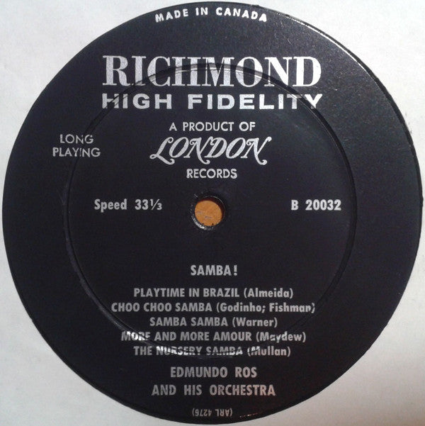 Edmundo Ros And His Orchestra* : Samba! (LP, Album)