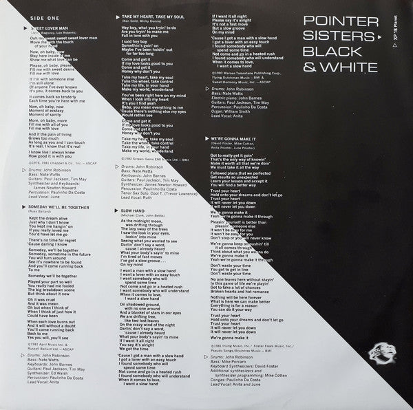 Pointer Sisters : Black & White (LP, Album)