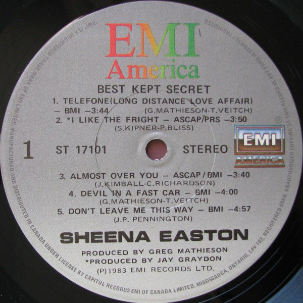 Sheena Easton : Best Kept Secret (LP, Album)