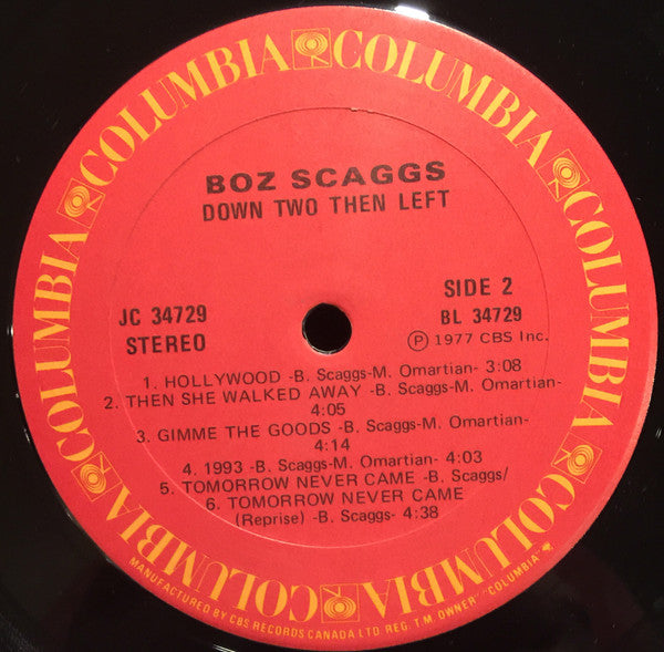 Boz Scaggs - Down Two Then Left (LP, Album) (Very Good (VG))