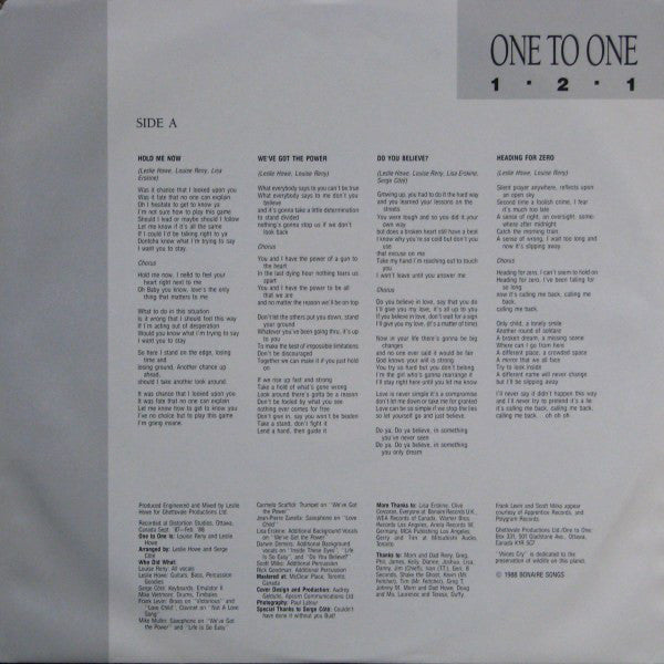 One To One : 1-2-1 (LP, Album)
