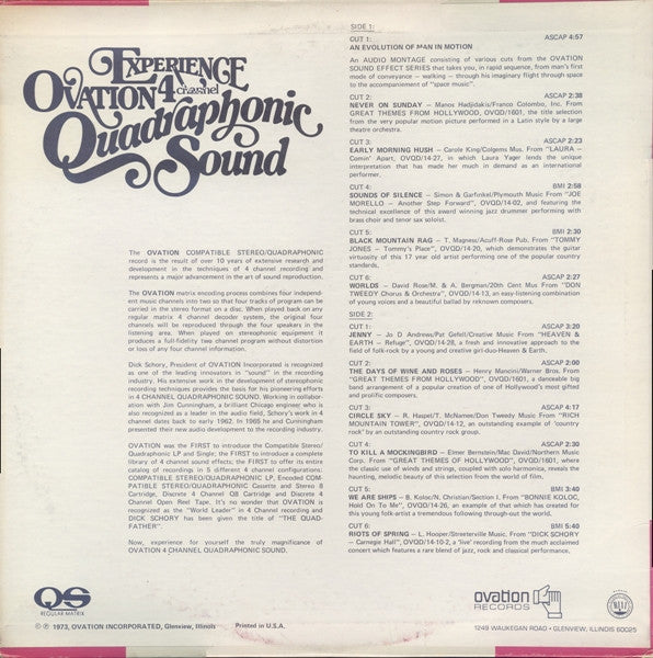 Various : Experience Ovation 4 Channel Quadraphonic Sound (LP)