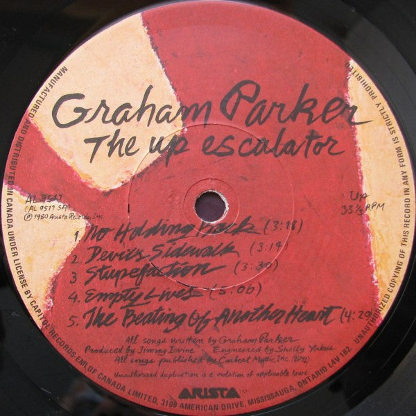 Graham Parker And The Rumour : The Up Escalator (LP, Album)