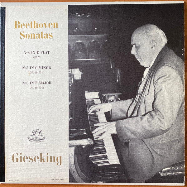 Beethoven* / Gieseking* : Sonatas No. 4 In E Flat Op. 7 / No. 5 In C Minor Op. 10 No. 1 / No. 6 In F Major Op. 10 No. 2 (LP, Album, Mono)