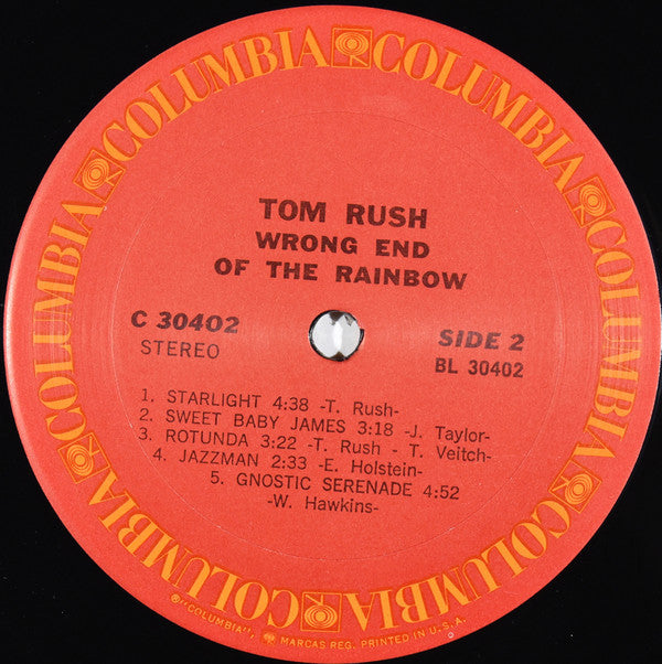 Tom Rush : Wrong End Of The Rainbow (LP, Album, Pit)