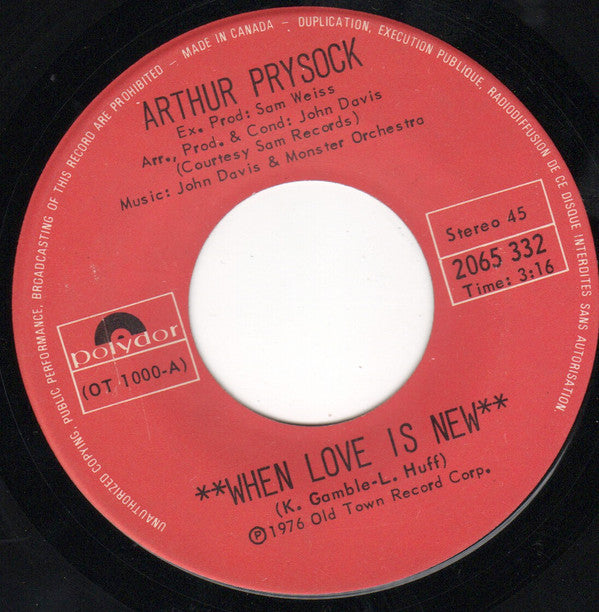 Arthur Prysock : When Love Is New (7", Single)