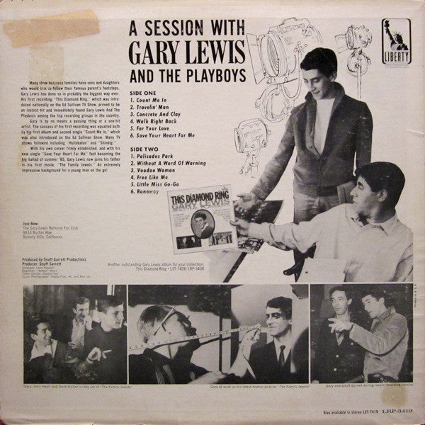 Gary Lewis & The Playboys : A Session With Gary Lewis And The Playboys (LP, Album, Mono)