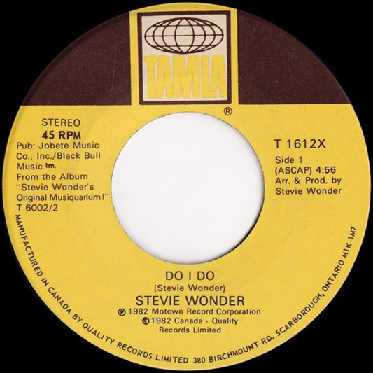 Stevie Wonder : Do I Do / Rocket Love (7", Single)