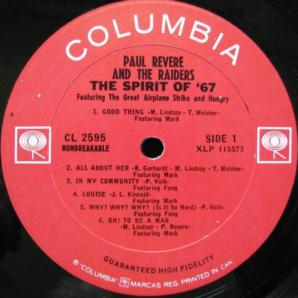 Paul Revere & The Raiders : The Spirit Of '67 (LP, Album, Mono)