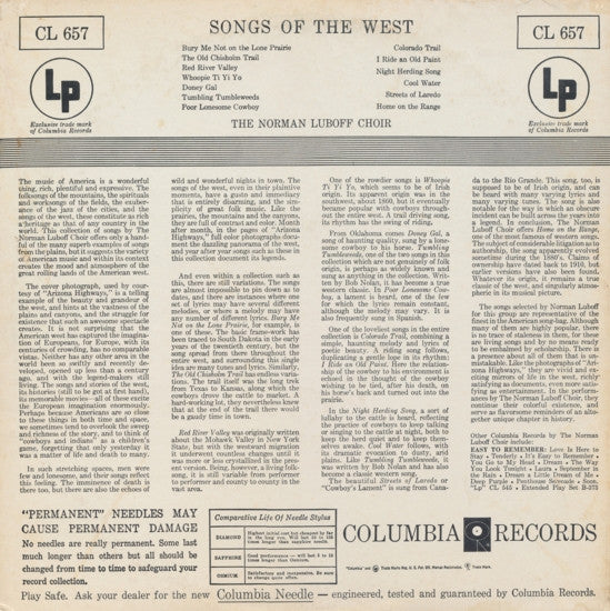 The Norman Luboff Choir* : Songs Of The West (LP, Album)