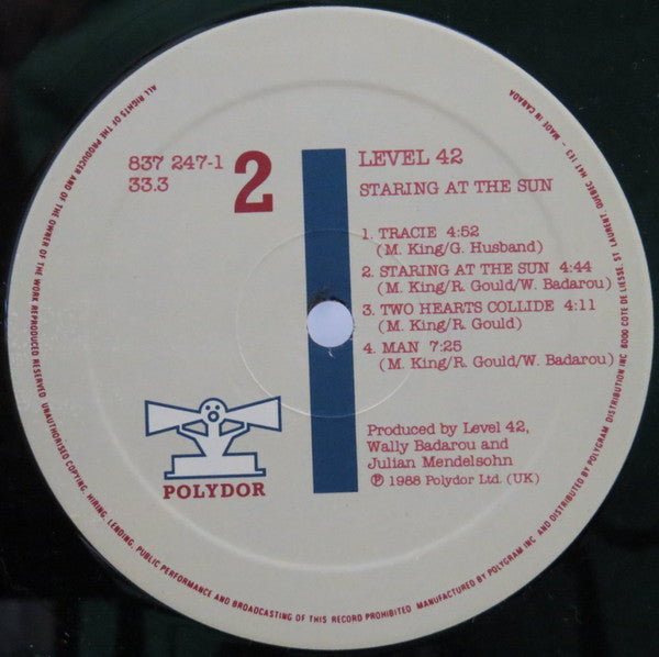 Level 42 : Staring At The Sun (LP, Album)