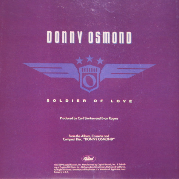 Donny Osmond : Soldier Of Love (7", Single)