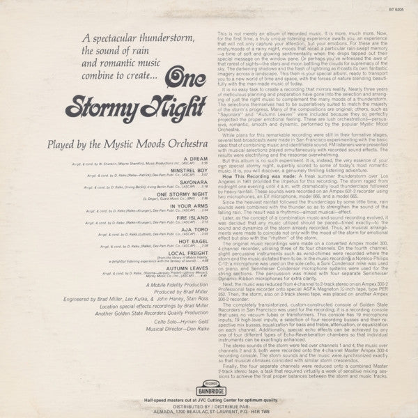 The Mystic Moods Orchestra : One Stormy Night (LP, Album, RE)