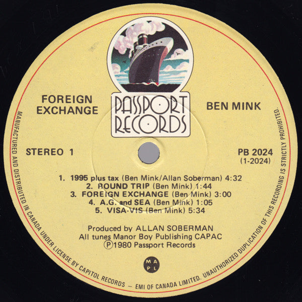 Ben Mink : Foreign Exchange (LP, Album, Ste)