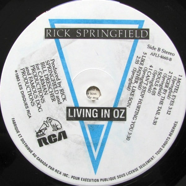 Rick Springfield : Living In Oz (LP, Album)