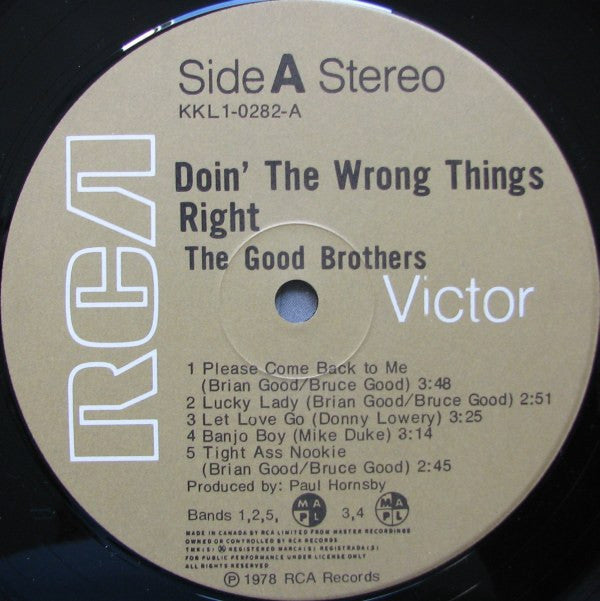 The Good Brothers (2) : Doin' The Wrong Things Right (LP, Album)