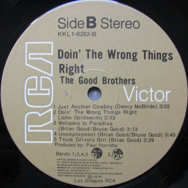 The Good Brothers (2) : Doin' The Wrong Things Right (LP, Album)