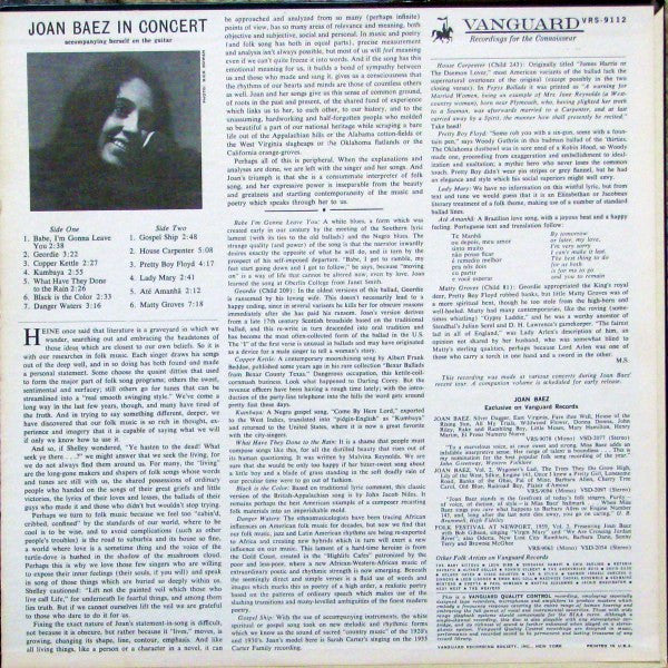 Joan Baez : In Concert (LP, Album, Mono)