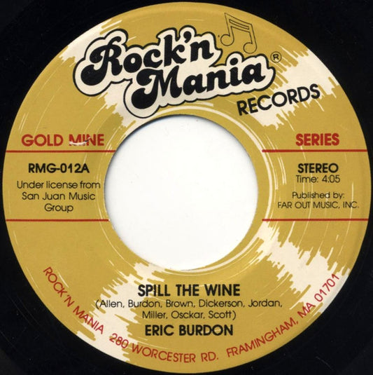 Eric Burdon / Teddy & The Pandas : Spill The Wine / The Lovelight (7", Single, RE)
