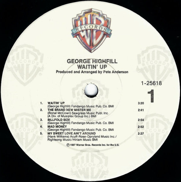 George Highfill : Waitin' Up (LP, Album)