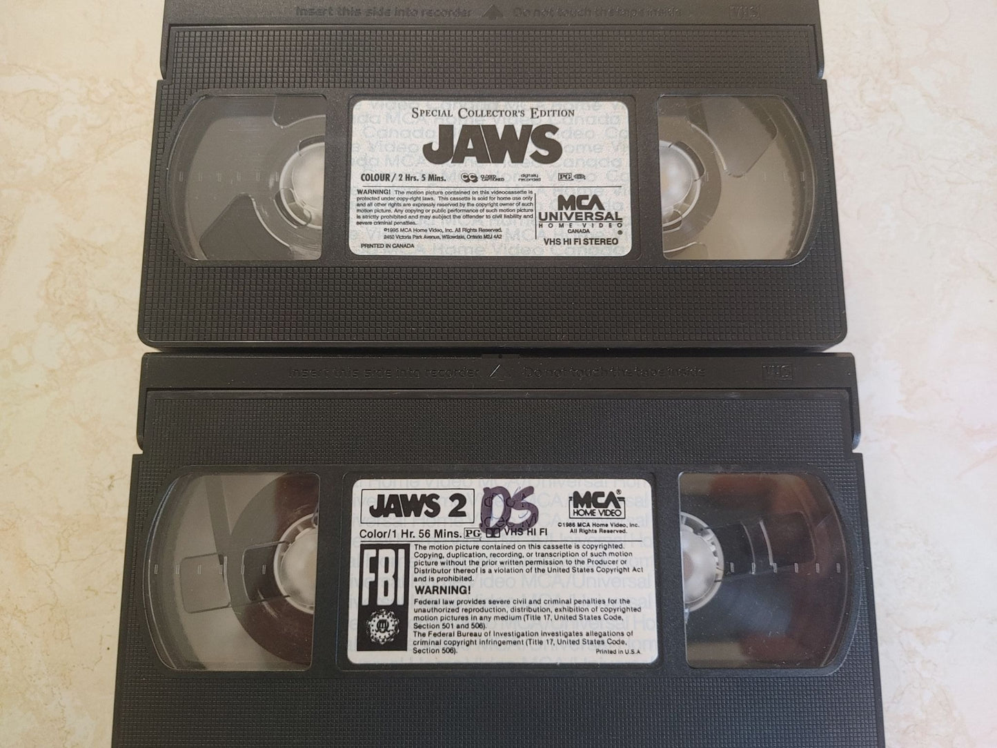 Jaws and Jaws 2 VHS combo sale