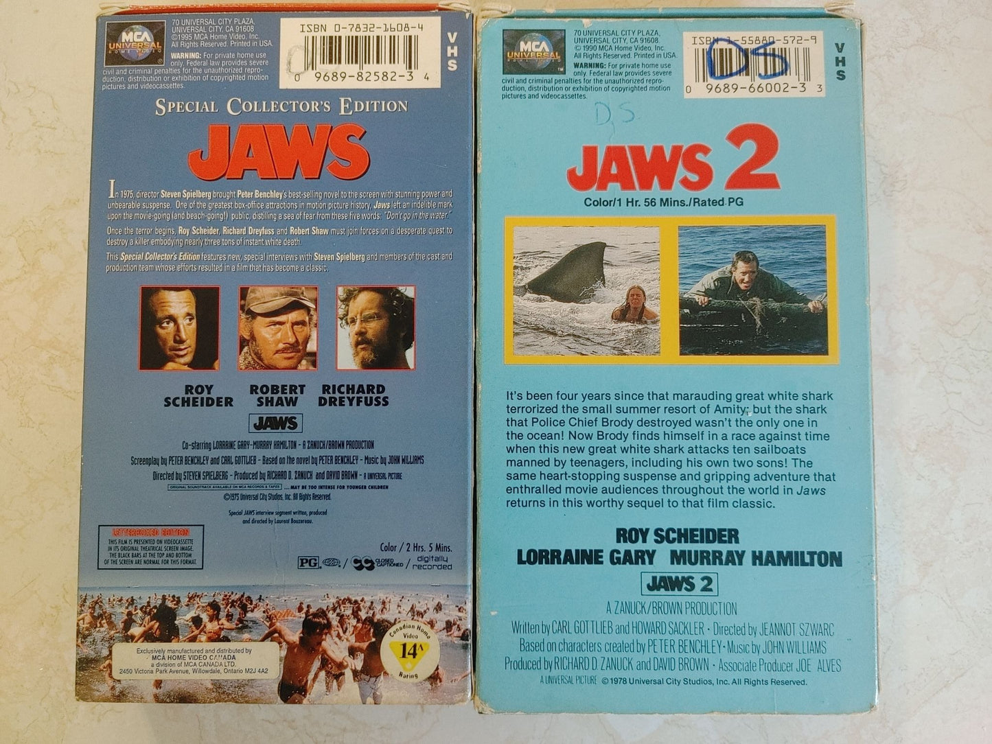 Jaws and Jaws 2 VHS combo sale