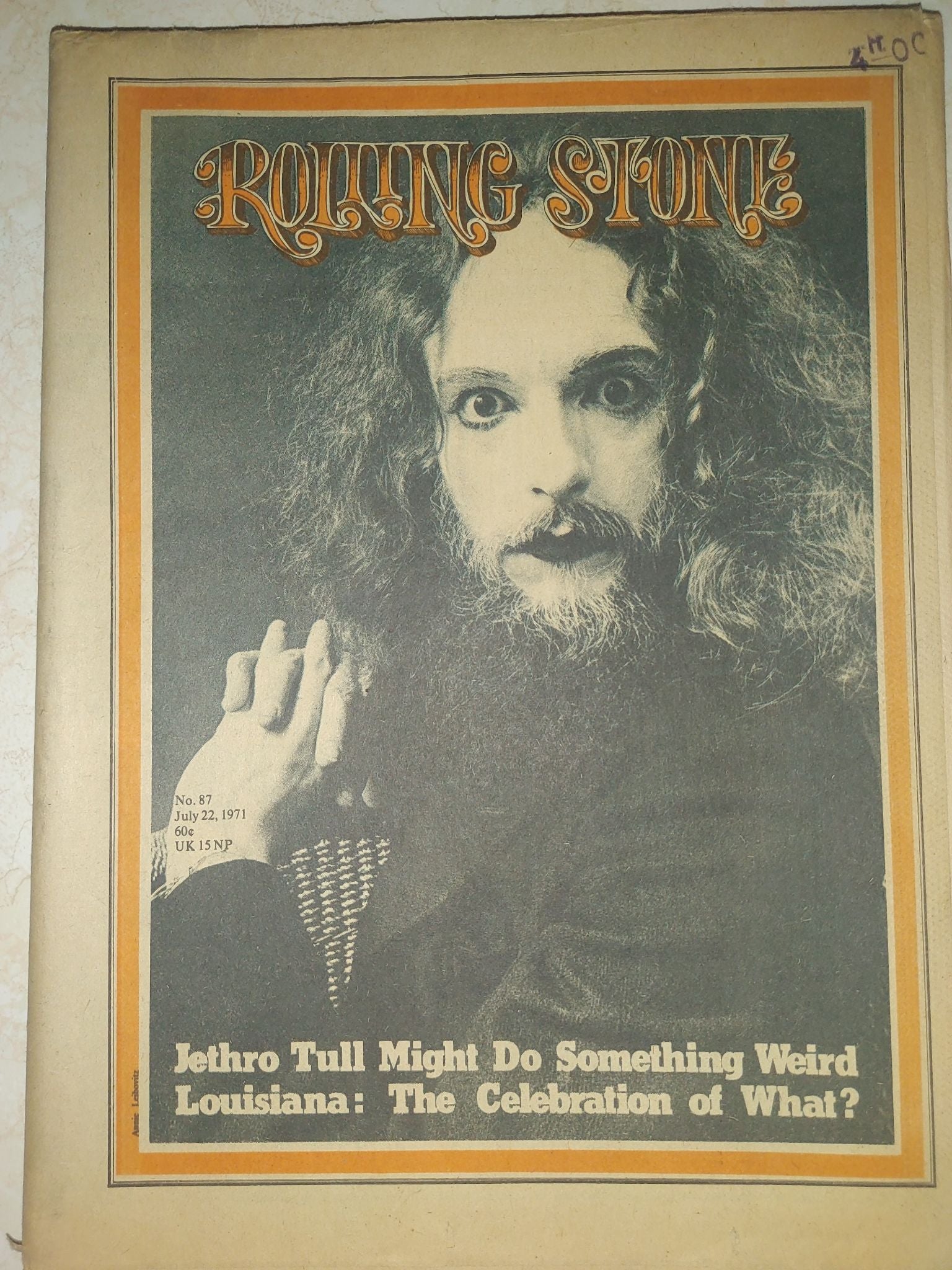 Rolling Stone Magazine July 22, 1971 Issue # 87 Jethro Tull