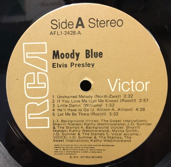 Elvis Presley : Moody Blue (LP, Album, Bla)