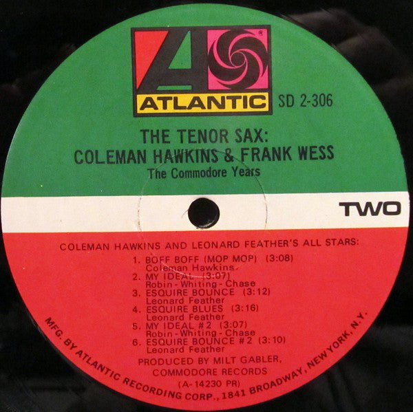 Coleman Hawkins & Frank Wess : The Tenor Sax: Coleman Hawkins & Frank Wess (2xLP, Comp)