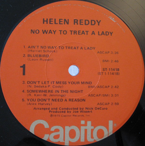 Helen Reddy : No Way To Treat A Lady (LP, Album, Jac)