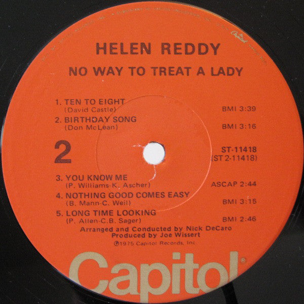Helen Reddy : No Way To Treat A Lady (LP, Album, Jac)