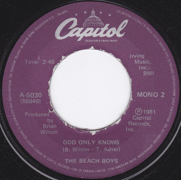 The Beach Boys : The Beach Boys Medley / God Only Knows (7", Single, Mono)