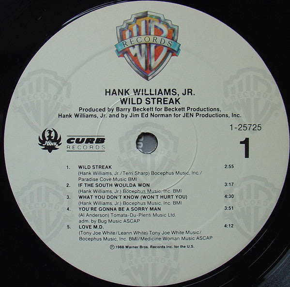 Hank Williams, Jr.* : Wild Streak (LP, Album)