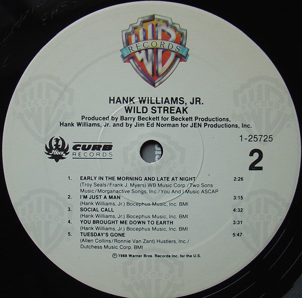 Hank Williams, Jr.* : Wild Streak (LP, Album)