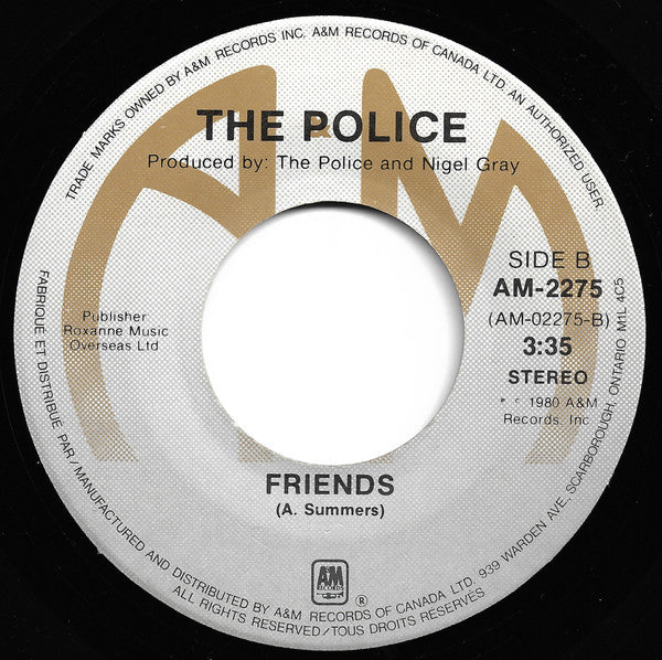 The Police : De Do Do Do, De Da Da Da / Friends (7", Single, Sil)