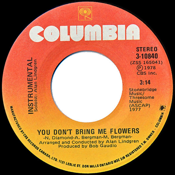 Barbra* & Neil* : You Don't Bring Me Flowers (7", Single)