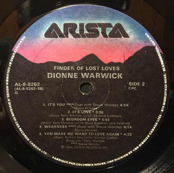 Dionne Warwick : Finder Of Lost Loves (LP, Album, Club)