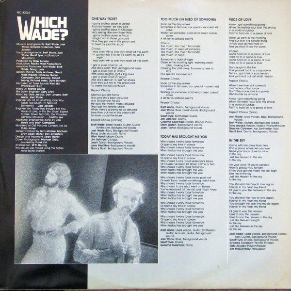 The Wade Brothers : Which Wade? (LP, Album)